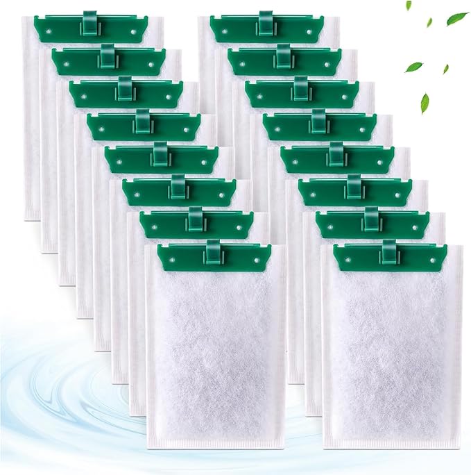 Medium Replacement Filter Cartridges, 16 Pack, Compatible with Select Aquarium Power Filters (Fits 10i, IQ10, PF10 Models), Ready-to-Use Bio-Filtration Media for Water Clarity & Quality