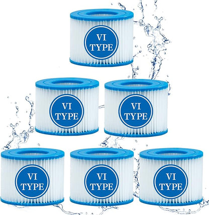Type vi spa Filter and hot tub Filter Replacement Cartridge for Coleman hot tub Filters, for Inflatable hot tub Filter (6 Pack)
