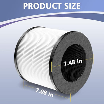 Cayman 608/320 Filter Compatible with Okaysou Cayman 608/320 Air Purifie-r, 3-in-1 Filtration, 2 Pack