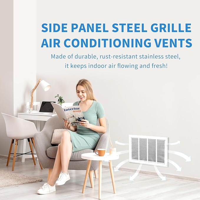 20x16 Return Air Grille [Duct Opening Size],Return Air Vent Cover for Wall Or Ceiling,Steel Return Air Filter Grilles Removable Face/Door for 1 Inch Filters (20"Wx16"H[Duct Opening])