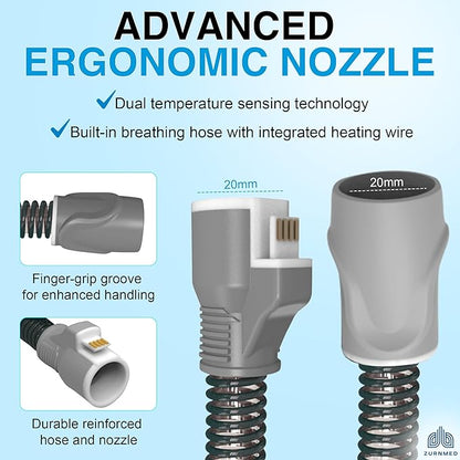ZURNMED® Climate-Line Air Hose for AirSense 11 & AirCurve 11 (6.5 ft / 2 m) – Includes 12 Replacement Filters – Flexible, Leak-Free CPAP Tubing for Restful Sleep (S11 Models Only)