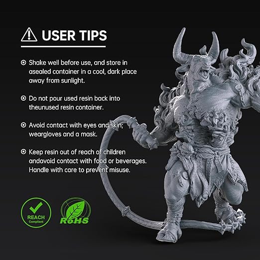 Nova3D ABS-Like 3D Printer Resin 2.0,Enhanced Toughness and Strength, High Precision, Low Odor, Broad Compatibility with All 12K/14K LCD Resin 3D Printers (Gray,500g)