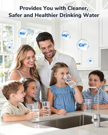 Ecoviva 800GPD UnderSink Reverse Osmosis System, German Design with NSF/ANSI 58 61 372 Tankless 3:1 Pure to Drain 9-Stage, 10 Years Robust Alkaline RO Water Filtration, Fully Sealed Noise Reduction