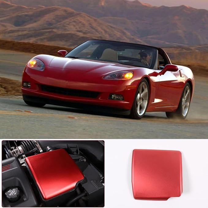 PIUGILH Engine Air Filter Heat Shield Cover Fit for Corvette C6 2005-2013, Aluminum Alloy Engine Air Intake Air Filter Heat Shield Decorative Cover Protection Cover Trim
