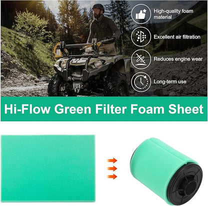 Foam Air Filter Material Replacement for Uni Filter ATV Air Filters- BF-1 BF1 14" X 17" X 5/8" 65-PPI Green Fine Foam Sheet, Air Filter Pads for Motorcycle ATV Scooters Dirt Bike