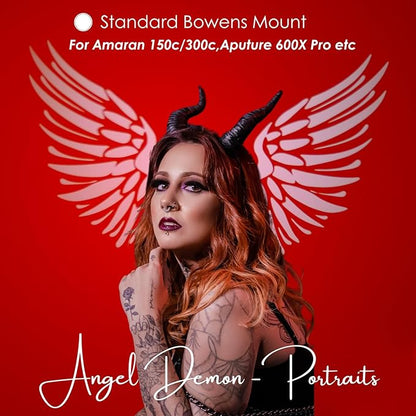 Bowens Mount Optical Snoot Photography for Amaran 150c,Spotlight Snoot Gobos kit for Monolight,Compatible with Aputure Amaran 100X/D 200D/X,150/300c,600x Pro,Godox SL60,5 Color Filters,31 Gobos