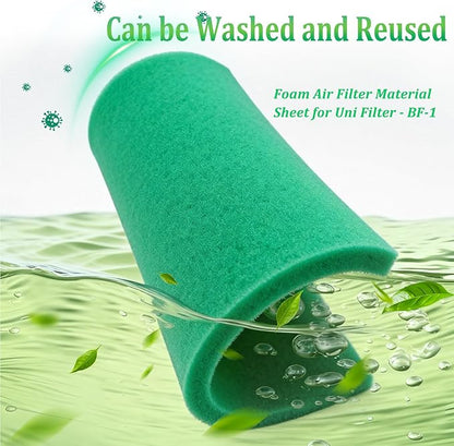 Foam Air Filter Replace for U-ni Filter BF-1 BF1, 14" X 17" X 5/8" 65-PPI Reusable Green Fine Filter Foam Sheet for Motorcycle ATV Dirt Bike UTV Most Small Engines