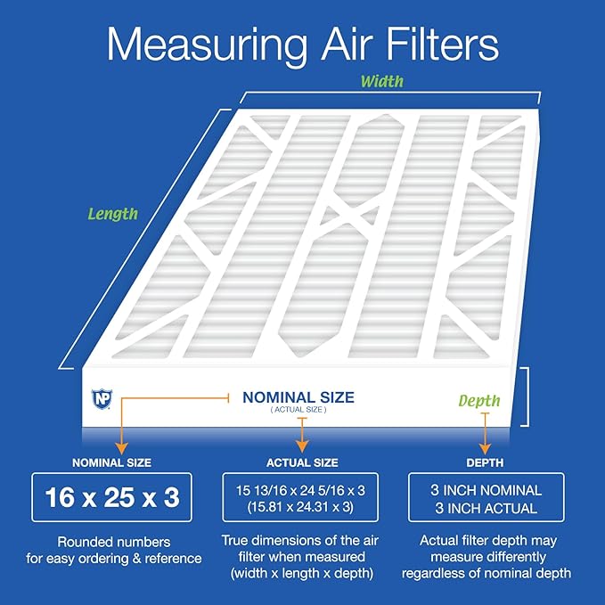 Nordic Pure 16x25x3 (Actual Size: 15 13/16 x 24 5/16 x 3) MERV 14 Trion Bear Cub 266649-101 Replacement Pleated AC Furnace Air Filters 7 Pack