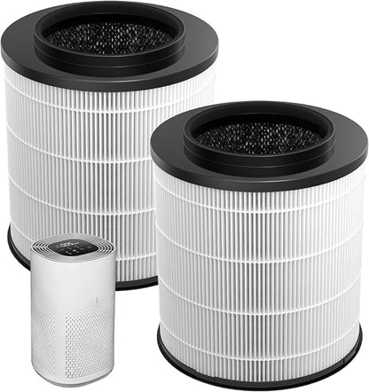2-Pack 12030 HEPA Replacement Filter, 1,000 Sq. Ft. Capacity, Compatible with Clorox Medium Room Air Purifier 11030 & 11031, 3-in-1 HEPA Filter for Dust, Pet Dander, Pollen, #12030