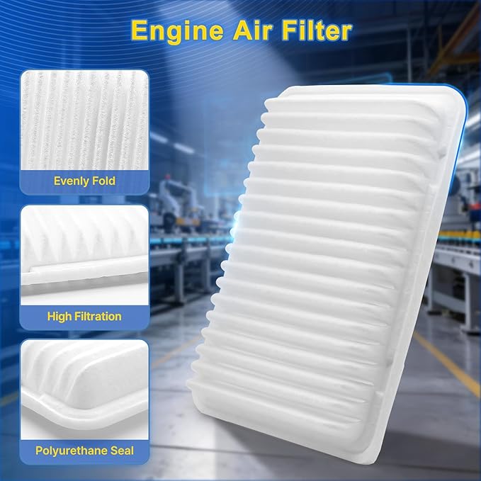 Cabin & Engine Air Filter Kit Fits L4-2.7L Tacoma 2005-2023