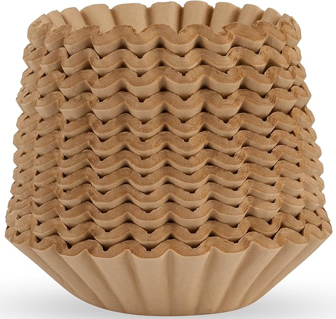 Tupkee Coffee Filters 8-12 Cups - 600 Count, Basket Style, Natural Brown Unbleached Coffee Filter, Made in the USA