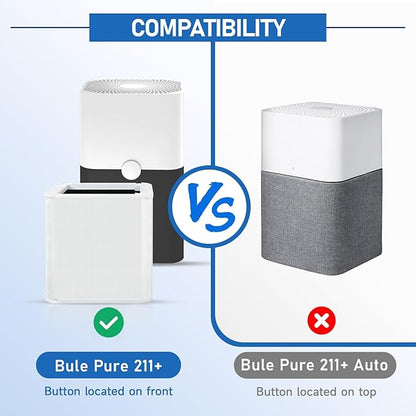 3 Pack 211+ Replacement Filters Compatible with Blue Pure 211+ Air Purifier, Consists of H13 True Filter and Activated Carbon, Collapsible Air