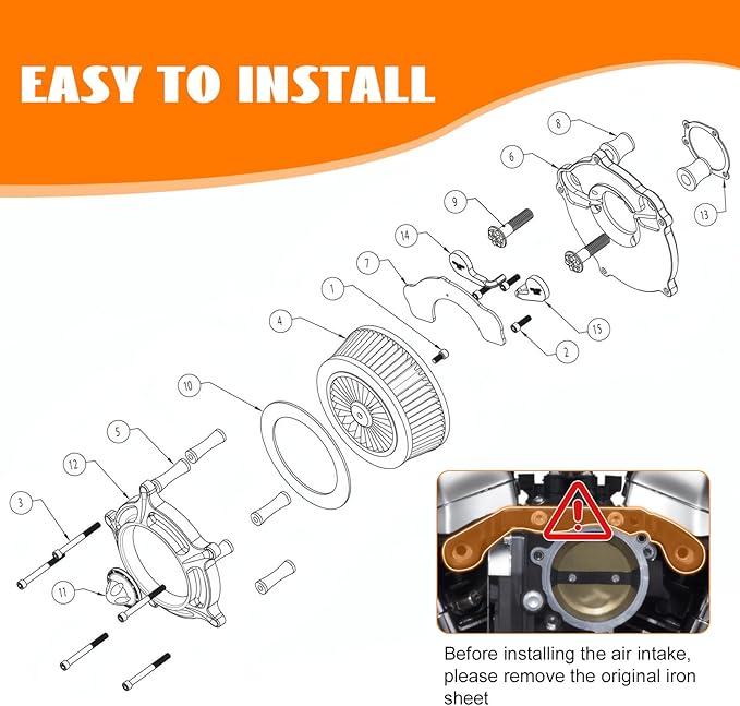 High Flow Air Cleaner Intake Filter System Kit Air Filters Cover for Harley Touring 2008-2016 Softail '16-'17 FLSTNSE '14-'15 FLSTSE 2011-2012 FXSBSE 2013-2014 Dyna FXDLS 2017