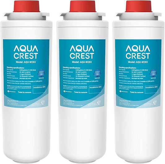 AQUA CREST Replacement Filter for Elkay® 51300C, [No CHIP] Compatible with Elkay® ezH20® and Halsey Taylor® Bottle Filling Stations, NSF/ANSI 42, Reduces Chlorine, Bad Taste & Odor, 3 Packs