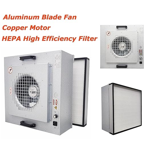 Fan Filter Unit Laminar-Flow-Hood Yzzwer - FFU HEPA Filters for Class 100/ISO 5 Cleanliness Clean Room Mycology and Mushroom Room Work 22.6" x 22.6" (HEPA Filter)