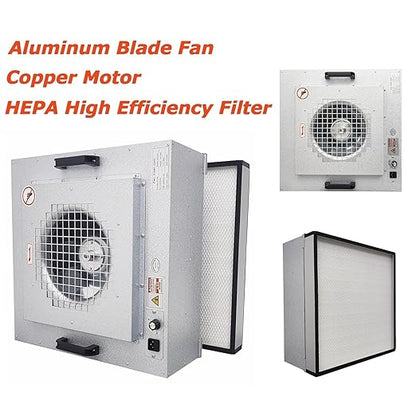 Fan Filter Unit Laminar-Flow-Hood Yzzwer - FFU HEPA Filters for Class 100/ISO 5 Cleanliness Clean Room Mycology and Mushroom Room Work 22.6" x 22.6" (HEPA Filter)