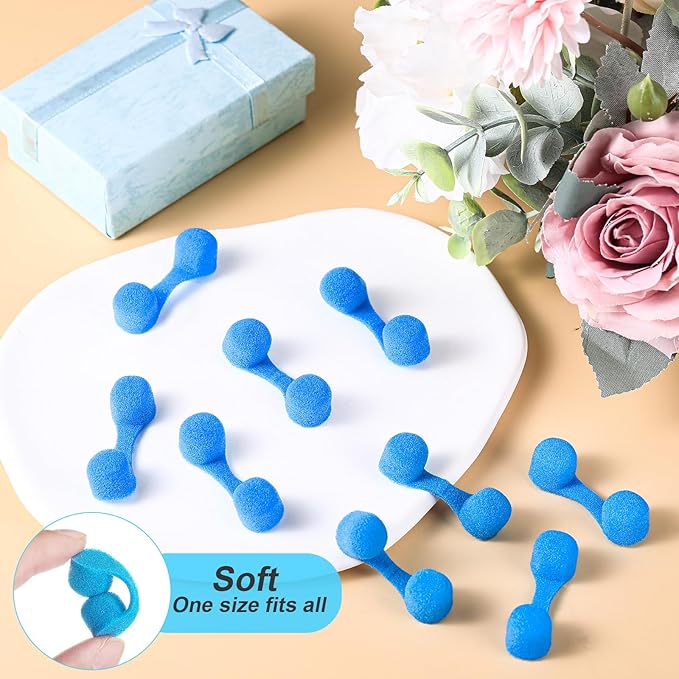 Tondiamo 100 Pieces Nose Plug Filter Disposable Nose Filter Sponge for Women Men Sunless Spray Tanning Outdoor Dust Construction Areas(Blue)