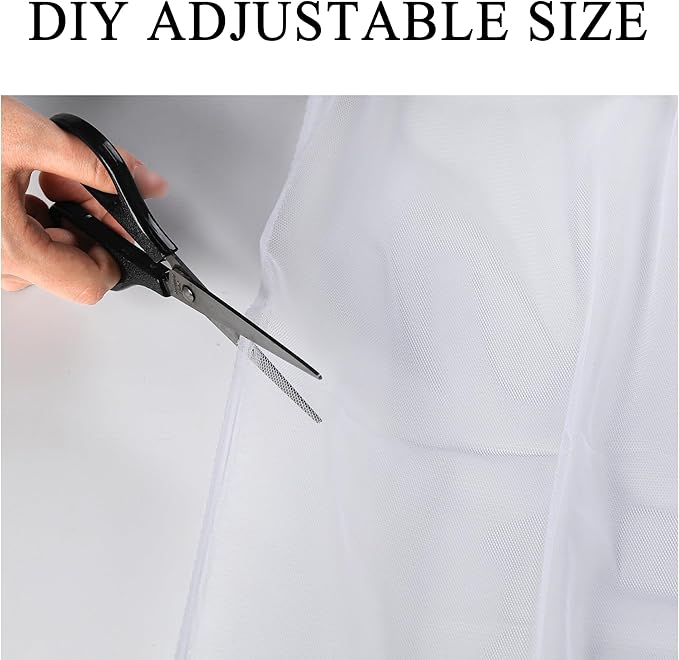 Patio Screen Mesh Outdoor Curtains Waterproof Sheer Lightweight Bug Netting for Porch Gazebo Garden Party Wedding Backdrop, White, W 125 x L 84 inch per Panel, 2 Panels