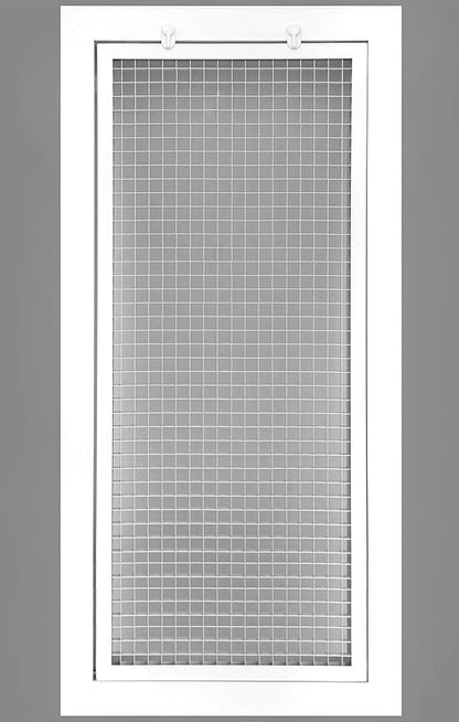 HVAC Premium 10" x 26" Cube Core Eggcrate Return Air Filter Grille for 1" Filter - Aluminum - White [Outer Dimensions: 12.5"w X 28.5"h]