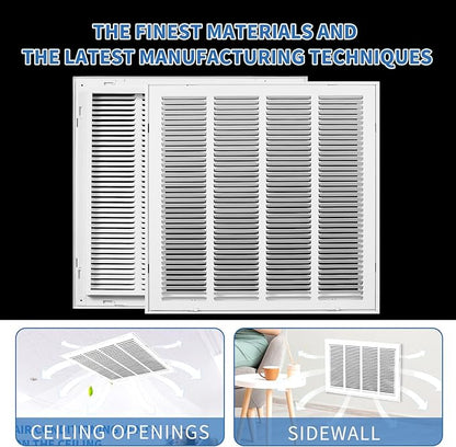 24x24 Return Air Grille [Duct Opening Size],Return Air Vent Cover for Wall Or Ceiling,Steel Return Air Filter Grilles Removable Face/Door for 1 Inch Filters (24"W x 24"H [Duct Opening])