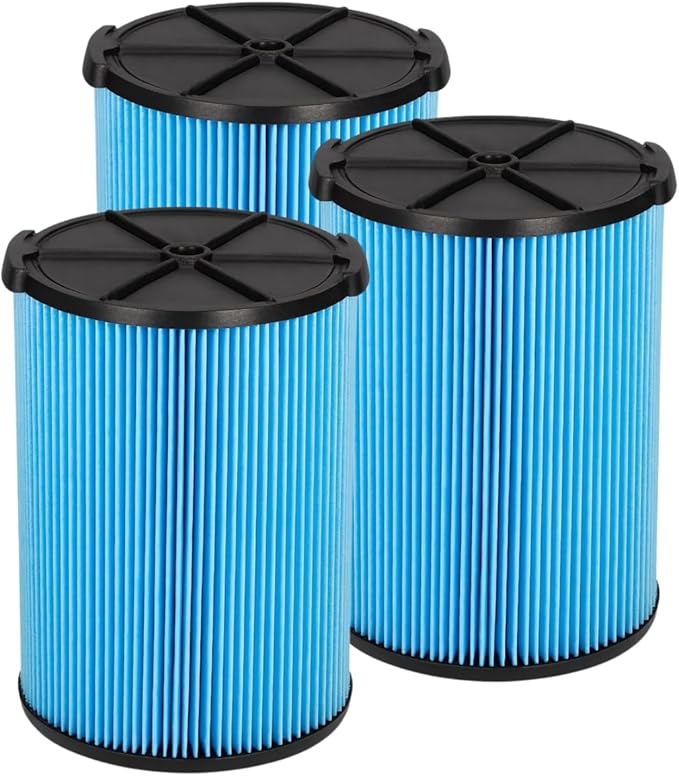 Nispira VF5000 3-Layer High-efficiency Replacement Filter Compatible with Ridgid Wet/Dry Vacs Vacuum 72952 5-20 Gallons WD1450 WD0970 WD1270 WD09700 WD06700 WD1680 WD1851 RV2400A. 3 Packs