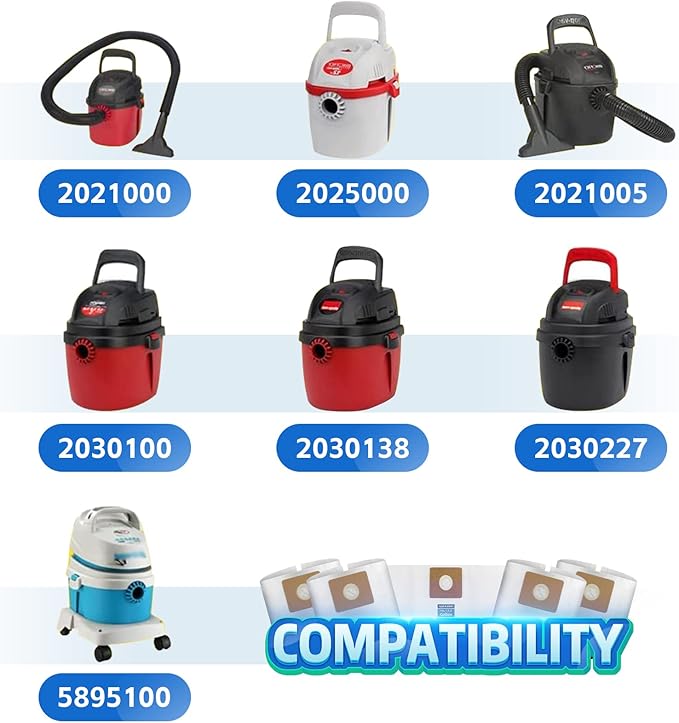 3 PCS Preferential Set Shop Vac 1-1.5 Gallon Vacuum Bags, ALYYDBG Type A 90667 9066700 9066733 High Efficiency Collection Bags