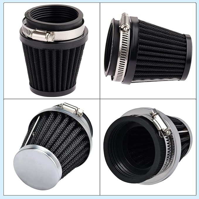 Mtsooning Air Intake Filter Pod, 54mm/2.12" Tapered Clamp-on Breather, Inlet Truck Cold Cone Cleaner Replacement for Motorcycle ATV Dirt Pit Bike Go Kart 50-110cc