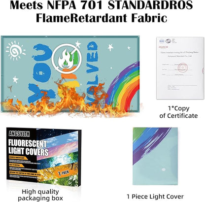 Fluorescent Light Covers - Classroom Covers for Ceiling Lights, 1 PCS 4 x 2 Feet Magnetic Light Filters, Classroom, Office Decor (You are Valued)