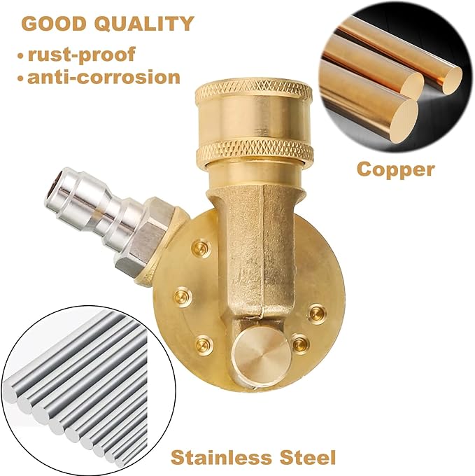 Lucstar Radiator Cleaning Wand Accessories,Quick Connect Pivoting Coupler, 240 Degree with 7 Angles for Pressure Washer Nozzle Tips,Pressure Washer Gutter Attachment