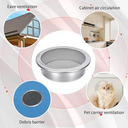 2-Inch Round Open Screen Vent, Mill Finish, 12 Pack