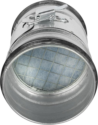4" Inch Inline Round Duct Filter - G4 Class Filter with Mesh Screen - Dust Collection and Air Purification - Rigid or Flexible Vent Hose Filter
