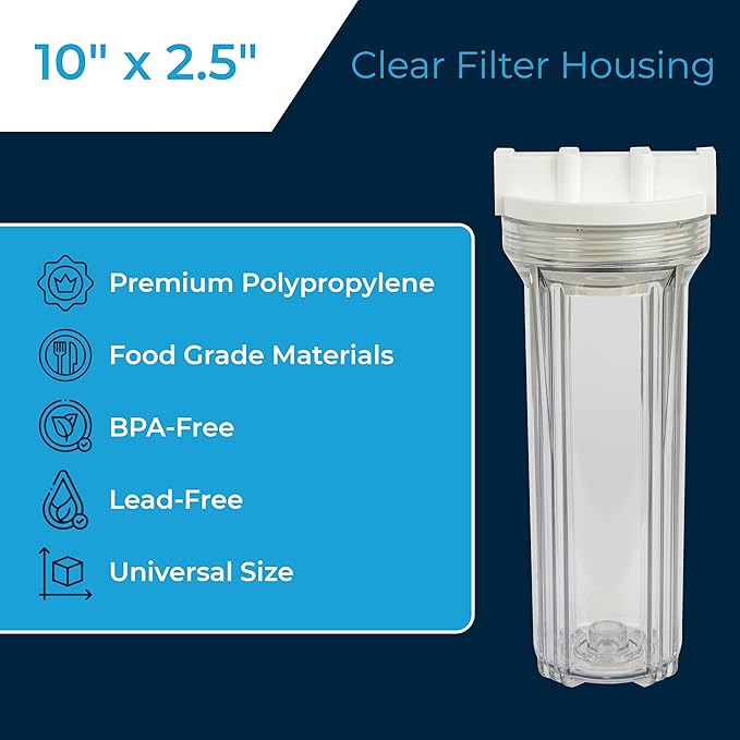 SpiroPure Clear Water Filter Housing 10 inch / 2.5 x 10 / 158117 Transparent Standard Housing