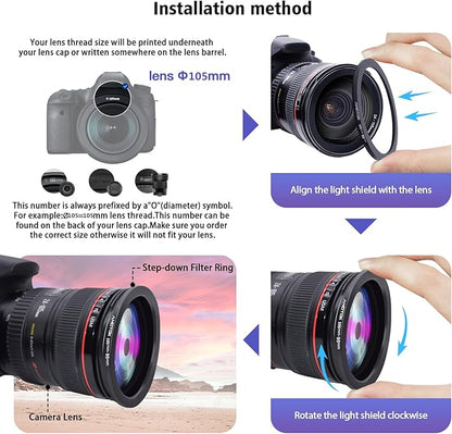 105mm Lens to 95mm Camera Lens Adapter,105mm to 95mm Filter Step-Down Ring Adapter Ring,Compatible All 95mm Filter Accessory