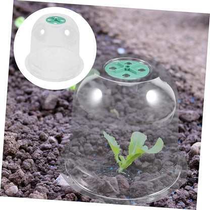 2pcs Small Garden Cloche Clear Plastic Humidity Domes for Mini Greenhouse Protectors with Optimal Airflow and Heat Insulation for Winter Outdoor Use
