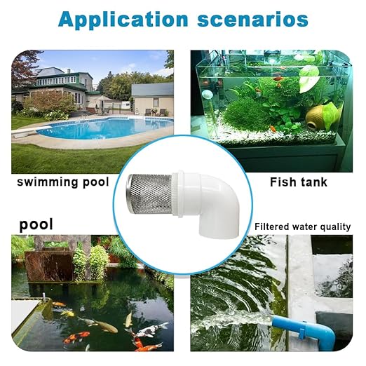 Cotonlake1 inch Stainless Steel Filter Cover Connected to 90 degree elbow 1" /DN25 PVC Water Pipe, Suction Strainers Used to Remove Debris and Reduce Solid Entry (1pcs)