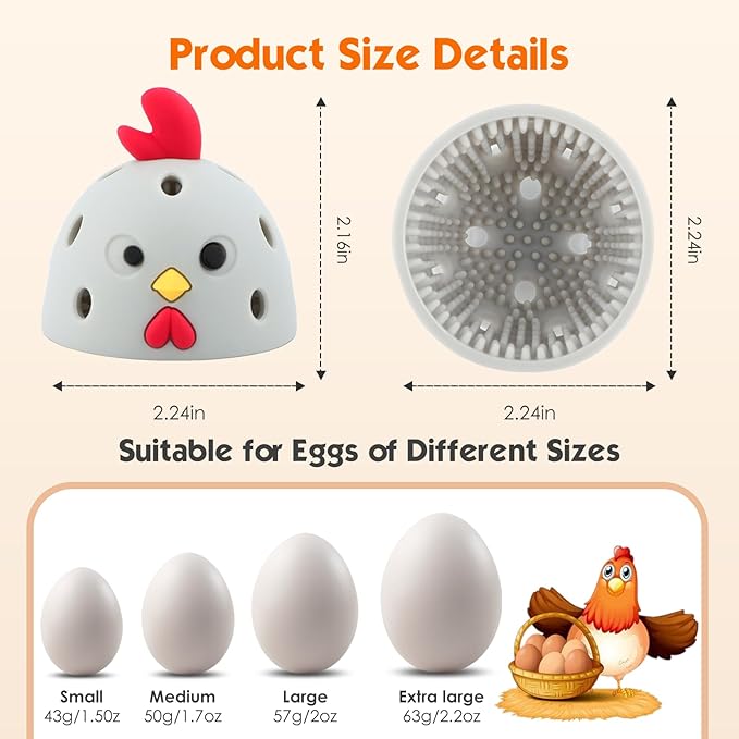 Egg Washer for Fresh Eggs, Silicone Egg Brush Cleaner, Egg Cleaner Scrubber for Fresh Eggs, Reusable Multipurpose Washing Egg Tool for Fruits and Vegetables(Grey)