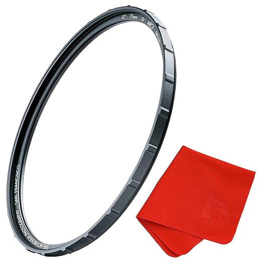 55mm X2 UV Filter for Camera Lenses - UV Protection Photography Filter with Lens Cloth - MRC8, Nanotec Coatings, Ultra-Slim, Traction Frame, Weather-Sealed by Breakthrough Photography