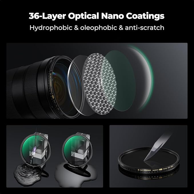 K&F CONCEPT 72mm Circular Polarizers Filter Super Slim with 36 Multi-Layer Coatings, High Definition Circular Polarizing Filter (CPL) Camera Lens Filter (Nano-X PRO Series)