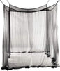 Canopy Bed Curtains Black/White/Beige Elegant Lace Canopy Curtain for Double King Size Bed(Black)