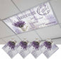 Fluorescent Light Covers for Ceiling Lights Lavender Flower Magnetic Light Filters 4 Pack 4x2 ft Watering Can Purple Old Postcard Wood Ceiling Lights Cover for Classroom Office School Drop Lamp Decor