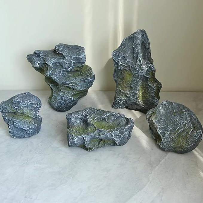 Outdoor Fake Rock Cover Realistic Lightweight Fiberglass Artificial Landscape Boulder Enclosure Protection Dome for Well Pump Septic Tank Electrical Boxes R (O)