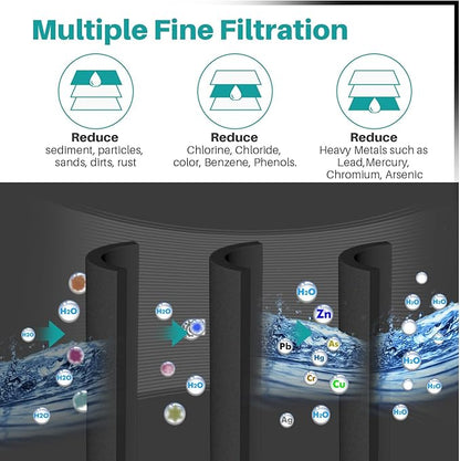 ICEPURE PLUS 46-9490 NSF/ANSI 53 NSF/ANSI 42 Certified Compatible with LG LT800P, ADQ73613401, ADQ73613408, ADQ75795104, LMXS30776S, LSXS26366D, Kenmore 9490 Refrigerator Water Filter, 2PACK