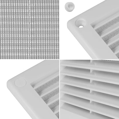 Repa Market 10 x 10 Inch (Outer) White Square Air Vent Cover - Plastic Fresh Air Intake Vent - AC Cover with Nylon Mesh Screen, Wall, Ceiling HVAC Return Air Register, Modern Soffit Vents