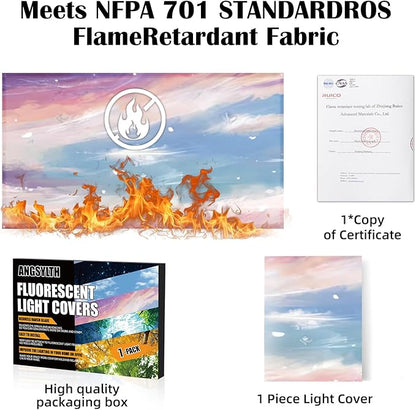 Fluorescent Light Covers - Classroom Covers for Ceiling Lights, 1 PCS 4 x 2 Feet Magnetic Light Filters, Classroom, Office Decor (Sunset glow)
