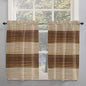 Retro Country Brown Wooden Board Window Valance Curtains, Farmhouse Gradient Plank Light Filtering Kitchen Valance with 3-inch Rod Pocket for Living Room Bathroom Bedroom,2 Panel,27.5x45In