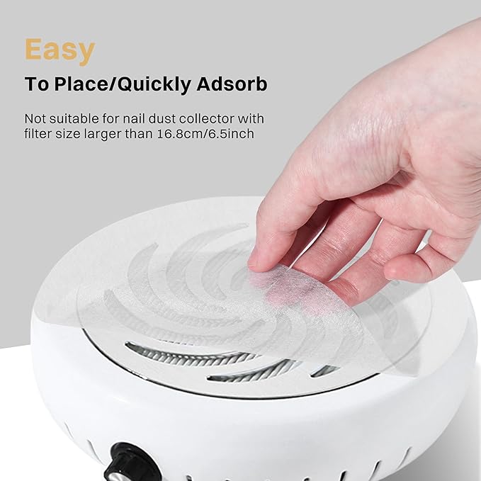 200 Sheets Nail Dust Collector Filter Paper Disposable Nail Dust Filters for Most of Nail Dust Collector Machine Nail Vacuum Dust Collector for Nail Salon Nail Supplies Accessories (new white)