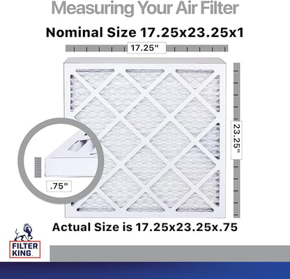 Filter King 17.25x23.25x1 Air Filter | 4-PACK | Carbon MERV 8 HVAC Pleated A/C Furnace Filters | MADE IN USA | Actual Size: 17.25 x 23.25 x .75"