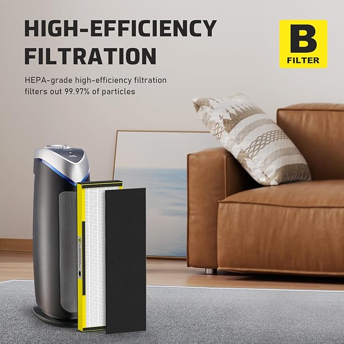 4 Pack FLT4825 HEPA Filter B Replacement Compatible with AC4825 AC4825E AC4300 AC4800 AC4880 AC4900 AC4850, 4 True HEPA Filters & 6 Activated Carbon Pre-filters