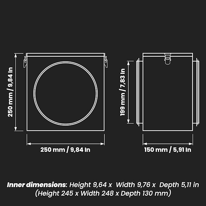 Repa Market 8" Duct Air Filter Box – Galvanized Steel Inline Dryer Filter Housing for Round Duct - EPDM Rubber Gaskets – Easily Serviceable Lint Trap – Intake Ventilation, Home Improvement