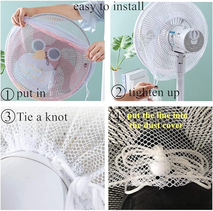 2 Pack - 18" Fan Safety Protection Cover,Kids Finger Protect Fan Net Guard,Washable Pedestal Fans Dustproof Covers,Fans Safety Dust Cover,Perfect for Parents of Toddlers (White)
